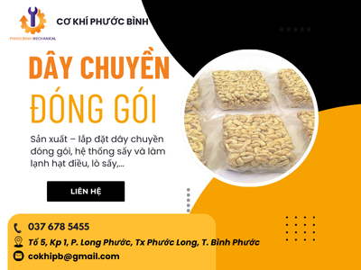 Sản xuất – lắp đặt dây chuyền đóng gói, hệ thống sấy và làm lạnh hạt điều, lò sấy,...